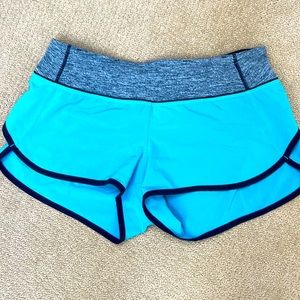 LuLu Lemon teal Speed Up Shorts